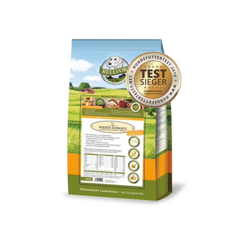 Bellfor Trockenfutter für Hunde mit Huhn Wiesen-Schmaus - 10 kg