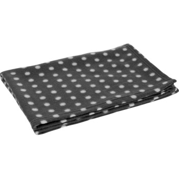 Fleecedecke Classic grau/ weiß