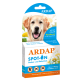 Verpackung für ARDAP Spot-On Floh- und Zeckenschutz für Hunde über 25 kg, mit Pyrethrum. Enthält 3 Tuben, hält bis zu 12 Wochen.