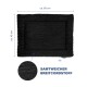 Schwarzes Hundebett mit gerippter Textur, misst ungefähr 60 cm mal 45 cm, beschriftet mit 'SAMTWEICHER BREITCORDSTOFF.'
