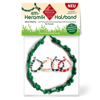 EM-Keramik Halsband zur Ungeziefer Abwehr Grün 39 cm