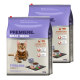 Tüten mit "Premiere Meat Menu" Katzenfutter (10kg) mit einer getigerten Katze, beschriftet mit "Sterilised Adult" und "Geflügel & Rind".