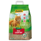 Un sac de litière pour chat MultiFit Öko-Comfort, avec un chat orange duveteux sur un fond herbeux, avec une étiquette de poids de 4,5 kg.