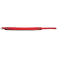 Rote Haustierhalsband mit einer Metallschnalle und Einstelllöchern, vor einem weißen Hintergrund präsentiert.