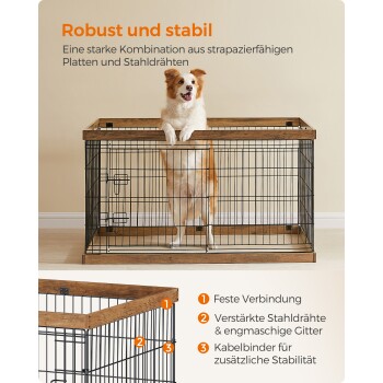 L-XXL Welpenauslauf Stahl-Gitter 1,22 m, 80 cm, 70 cm