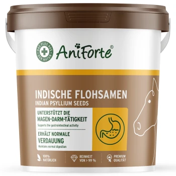 AniForte indische Flohsamen für Haustiere, auf Deutsch beschriftet, unterstützen die gastrointestinalen Gesundheit und die normale Verdauung.