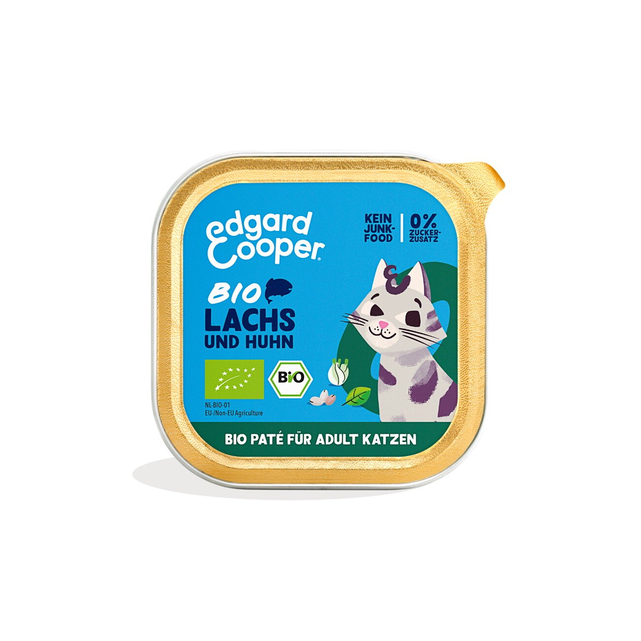 Edgard & Cooper Edgard&Cooper Nassfutter Katze Adult Paté Bio Lachs und Huhn 16x85 g