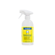 Bactazol Universalreiniger Sprayflasche mit einem Zitronendesign, beschriftet auf Deutsch für Haustierumgebungen, mit Reinigungshinweisen für Katzen und Hunde.