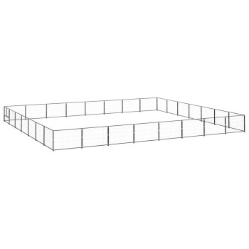 Hundezwinger Stahl schwarz 8 m, 7 m, 70 cm