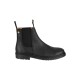 Schwarze Leder Chelsea-Stiefel mit elastischen Seitenpaneelen und Zuglaschen, mit einer robusten Sohle für Langlebigkeit.