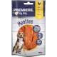 Premiere I love my dog Meaties Hundeleckerlis, 90g Packung mit Hähnchen-Geschmack, 96% Fleischanteil, mit einem verspielten Hundebild.