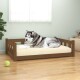 Hundebett Massivholz Kiefer braun/ beige 75,5 cm, 28 cm, 1,055 m