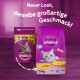 Whiskas Katzenfutterverpackung mit einem neuen Design, das "1+ Jahre" und "mit Huhn" hervorhebt, mit einem Katzenbild und einem Gewicht von 3,8 kg.