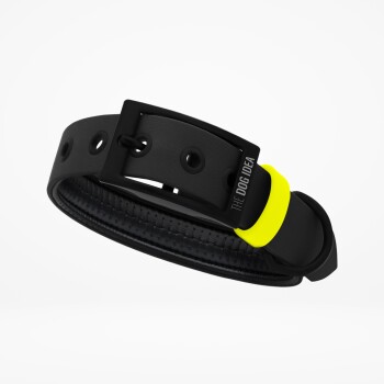Biothane Halsband Schwarz neon gelb XXL