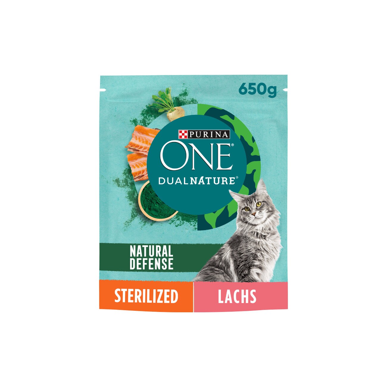 PURINA ONE Dual Nature Chat Stérilisé saumon, spiruline