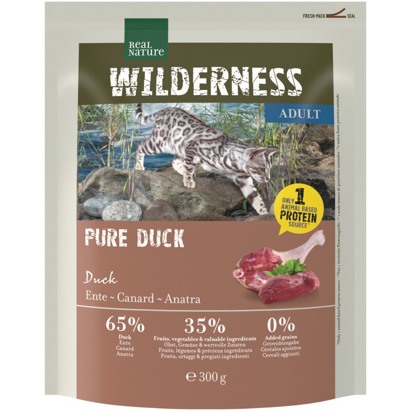 REAL NATURE WILDERNESS Nourriture sèche pour chat, Adulte, Pur Canard 300 g