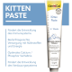 GimCat Kitten-Paste Tube (ab 6 Wochen), beschriftet mit 'Kitten Paste' und 'Ausgewogene Wachstumsformel', 50 g, blau-weißes Verpackungsdesign.