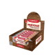 Holzdisplay mit FLEISCHESLUST 'meat&treat' scheibbarer Trainingswurst-Tuben, mit Hundebild und Etikettentext.