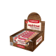 Holzdisplay mit FLEISCHESLUST 'meat&treat' scheibbarer Trainingswurst-Tuben, mit Hundebild und Etikettentext.