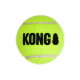 Neongelber, tennisähnlicher Hundespielball mit schwarzem 'KONG'-Logo.
