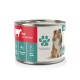 Dose Hundefutter "Rind und Gemüse" von Fellicita, mit einem Shetland Sheepdog und Symbolen für hochwertige Zutaten und Mono-Protein.