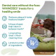 WHIMZEES ad: dog having teeth brushed - "Dental care without the fuss" - reduces plaque & tartar