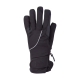 Schwarze Haustierpflegehandschuhe mit strukturiertem Griff, mit dem Markennamen "4Riders" am Bündchen.