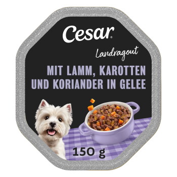 Packung Cesar Garten-Terrine Lamm, Karotten und Koriander