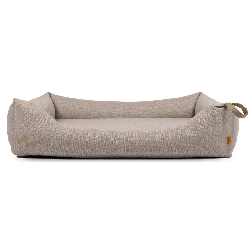 Rudelkönig Hundebett Koye orthopädisch - mit Memory Foam, robust & waschbar beige/ grau S