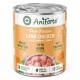 Dose Haustierfutter "AniForte Pure Nature Land Chicken" mit 70 % Huhn, Kürbis, Taurin; beschriftet mit "Mono-Protein" und "Hergestellt in Deutschland."