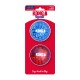 Pack de deux balles KONG Squeezz (bleue et rouge) dans un emballage rouge avec le logo KONG et le texte «Dogs Need to Play».