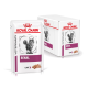 Royal Canin Veterinary Renal Katzenfutterbeutel mit Laib-Textur, mit einem Bild einer Katze und einem Verpackungsdesign in Weiß und Lila.