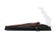 Ein gefalteter Haustierträger in Schwarz und Braun, mit verstellbaren Riemen und einem eleganten Design, vor einem weißen Hintergrund.