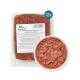 Vakuumversiegelte 500-g-Packung Haustierkost BARF Komfort Plus Rindernahrung mit Schale rohen Hackfleischs und 12× Abzeichen.