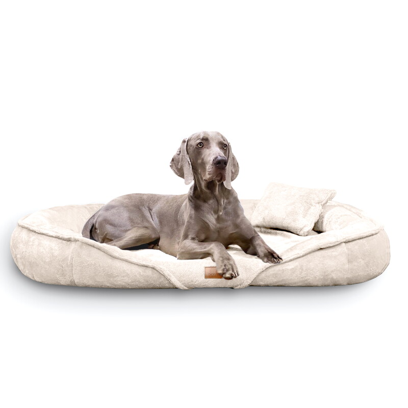 Tierlando XENIA - Orthopädisches Hundebett / Hundesofa creme 1,15 m, 20 cm, 90 cm