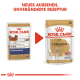 Vergleich von zwei Royal Canin Chihuahua Hundefutterpackungen, zeigt eine Hundillustration und den Text "NEUES AUSSEHEN, UNVERÄNDERTE REZEPTUR."