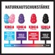 Infografik 'NATURKAUTSCHUKSTÄRKE' von KONG Puppy, Senior, Classic, Extreme mit Härteskala WEICH → FEST.