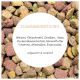 Nahaufnahme von mehrfarbigen Trockenfutter-Kroketten in verschiedenen Formen und Größen.
