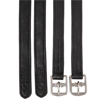 Drei schwarze Lederhalsbänder für Hunde mit silbernen Schnallen, wobei das Markenlogo 'Husky Helper' auf einem Halsband geprägt ist.