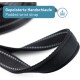 Schwarzes gepolstertes Handgelenkband für Haustierleinen, mit einer Nahaufnahme und dem Text "Gepolsterte Handschlaufe" und "Padded wrist strap."