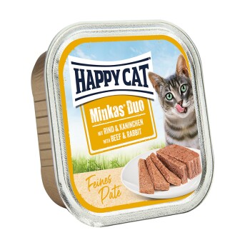 HAPPY CAT Adult Minkas Duo Rind & Kaninchen Paté 16×100 g