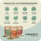 CURAPET Haustierergänzungen: "Basis KRAFT," "Gelenk AKUT," und "Immun KRAFT" Tüten mit Vorteils-Icons und "BIO" Zertifizierung.