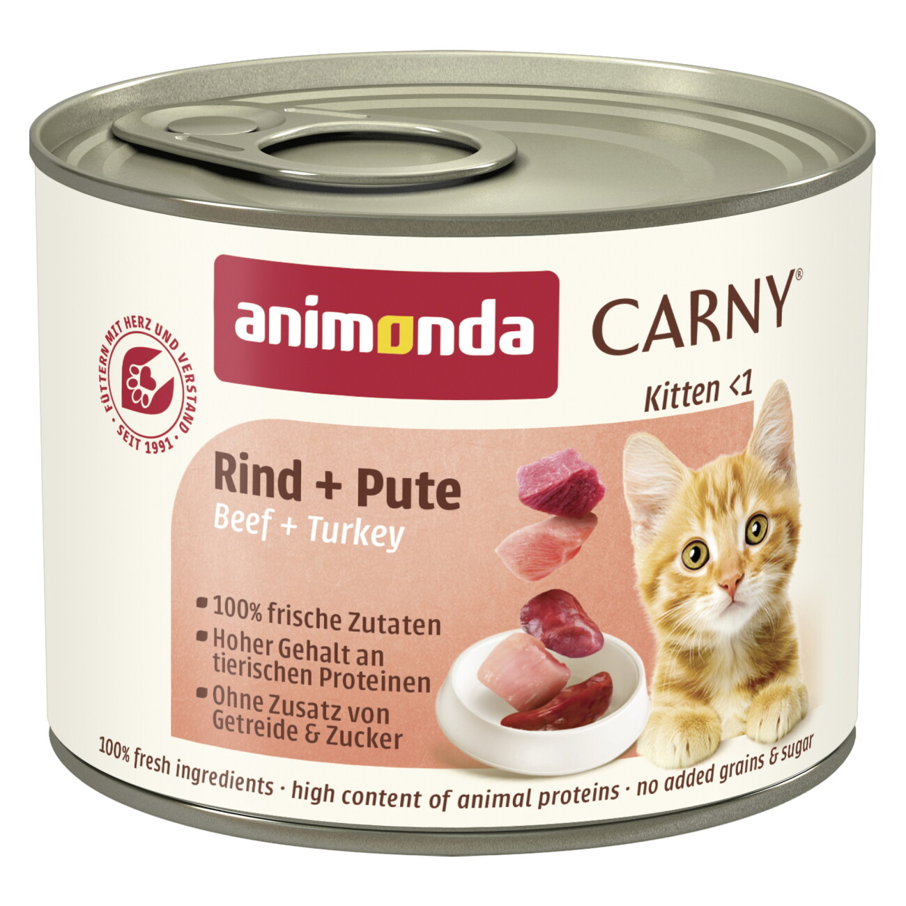 animonda Carny Nassfutter Katze Kitten Pute und Rind 24x200 g