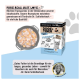 Packung DOGS'n TIGER 'Freigeist' 6×100g neben einer Schale mit Huhn und Karotte, Bannertext 'PURE! REAL! JUST LOVE!'.