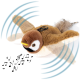 Plüschvogelspielzeug mit Soundfunktionen, das musikalische Noten und Schallwellen zeigt, entworfen für die Unterhaltung von Haustieren.