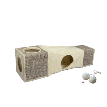 ® Spieltunnel Sisal , mit Gratis-Spielball, beige