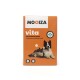 Box von Mooiza Vita Multivitamin-Boost für Haustiere, mit einem Hund und einer Katze auf der Vorderseite, mit Text in Englisch und Spanisch.