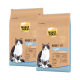 Zwei Säcke Select Gold Adult Light Katzenfutter mit einer grau-weißen Katze, beschriftet mit "Geflügel mit Reis".