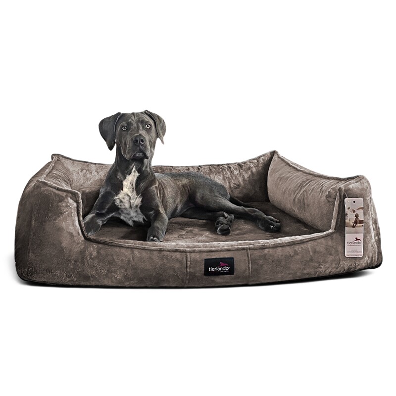 Tierlando ® Orthopädisches Hundebett FRANKLIN Kuscheliger Teddy-Stoff - Hundesofa