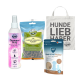 Haustier-Set: 'Shampoo Shiny', 'Landgut-Happen' Insekten-Leckerli, 'Haut & Fell Pulver' Haut- und Fellpulver, Stoffbeutel 'HUNDE LIEB HABER'
